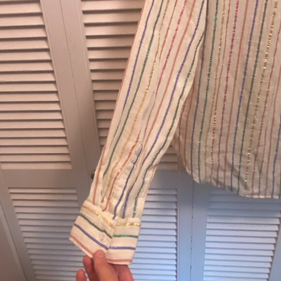 The Gap Crinkle Gauze Shirt rainbow size medium tall - Picture 6 of 11